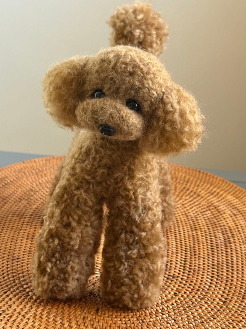 羊毛フェルト 毛糸 トイプードル（レッド）大きめ❣️23cm