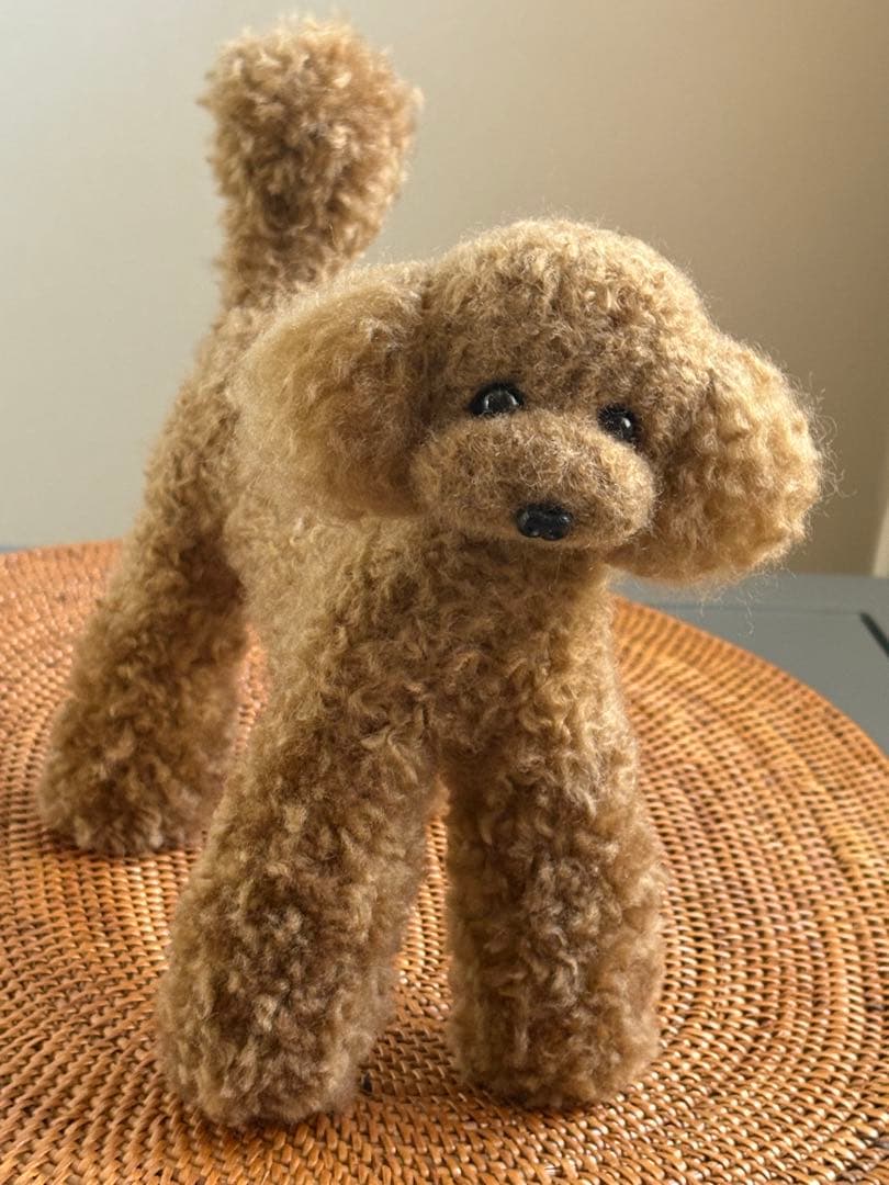 羊毛フェルト 毛糸 トイプードル（レッド）大きめ❣️23cm