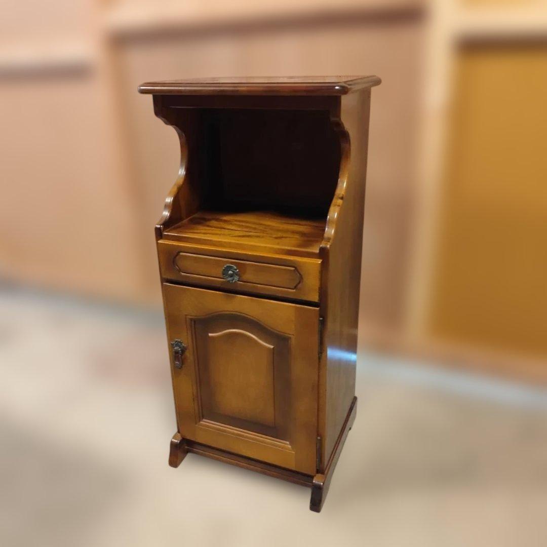 カリモク アンティーク 電話台 キャビネット 木製 花台 飾り棚 サイドボード