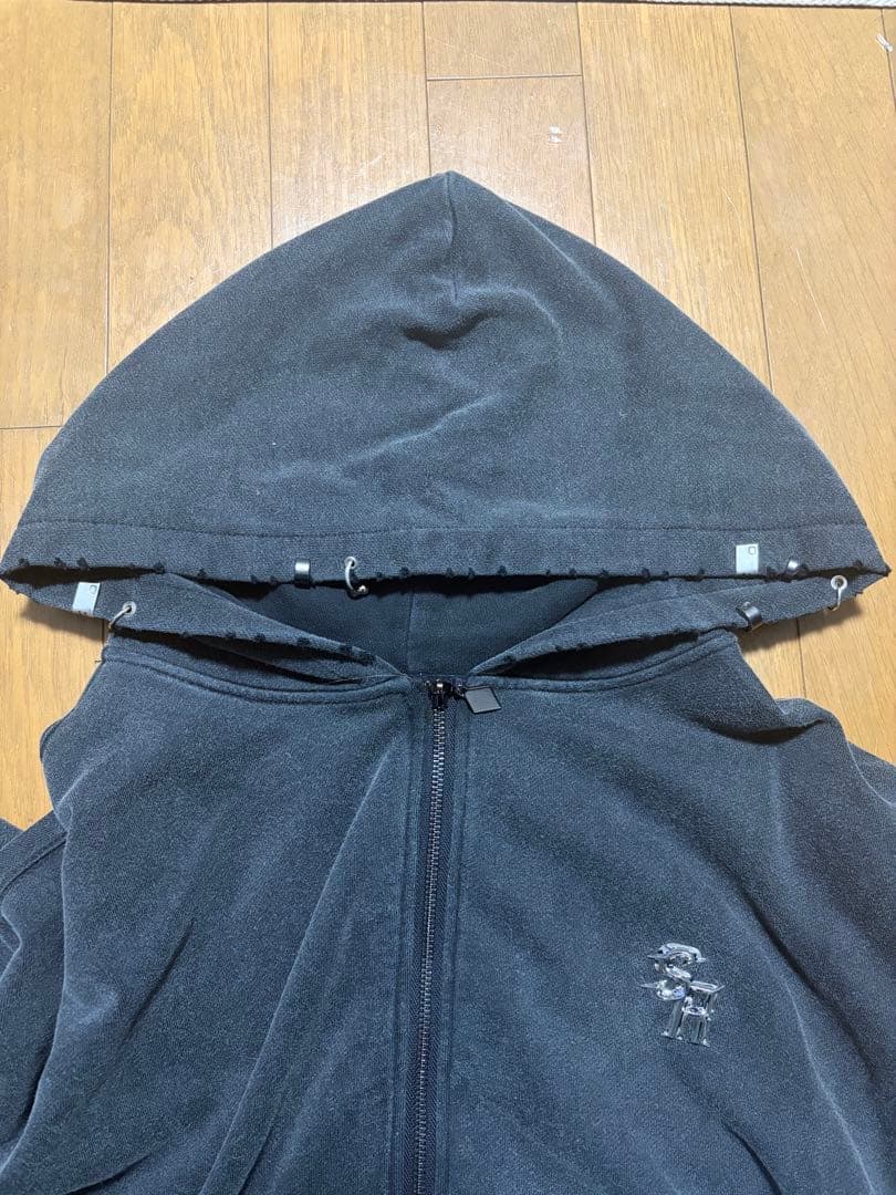 トップス SUPPLIER Vintage Wash Pierced Zip Hoodie