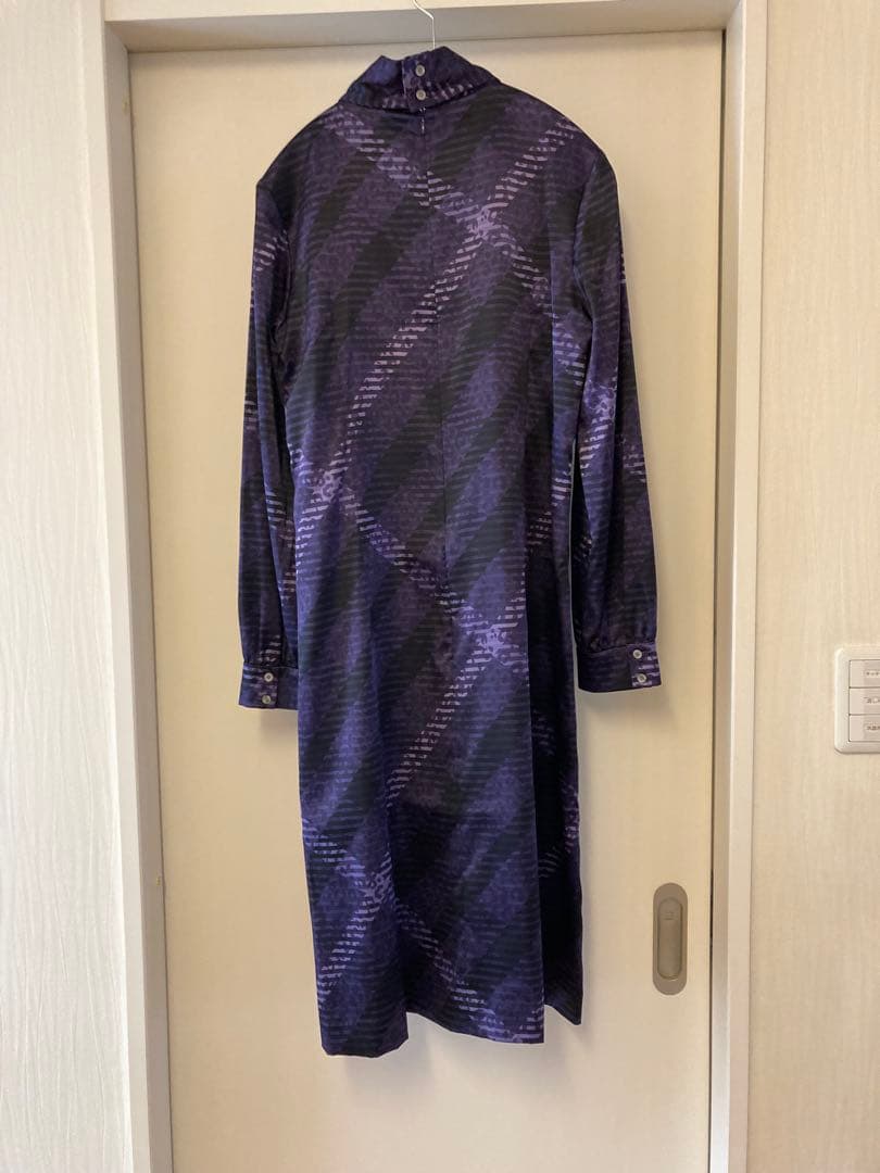 DAKS ダックス　ワンピース　ミディ丈　長袖　紫　ドレス　ボウタイ