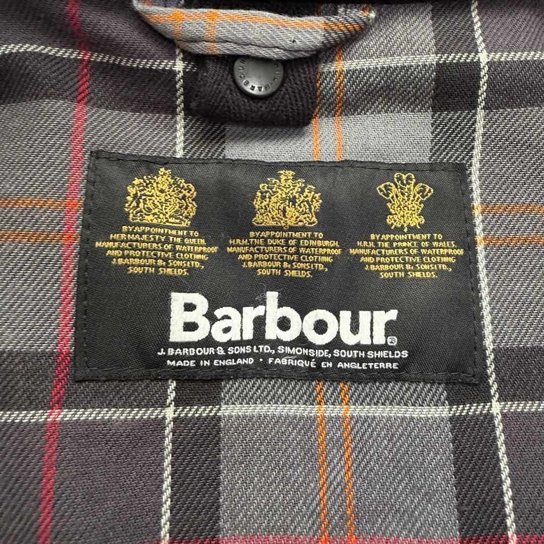 近年美品　バブアー　スリムビデイル　ワックスジャケット　ブラック　袖リブ　36