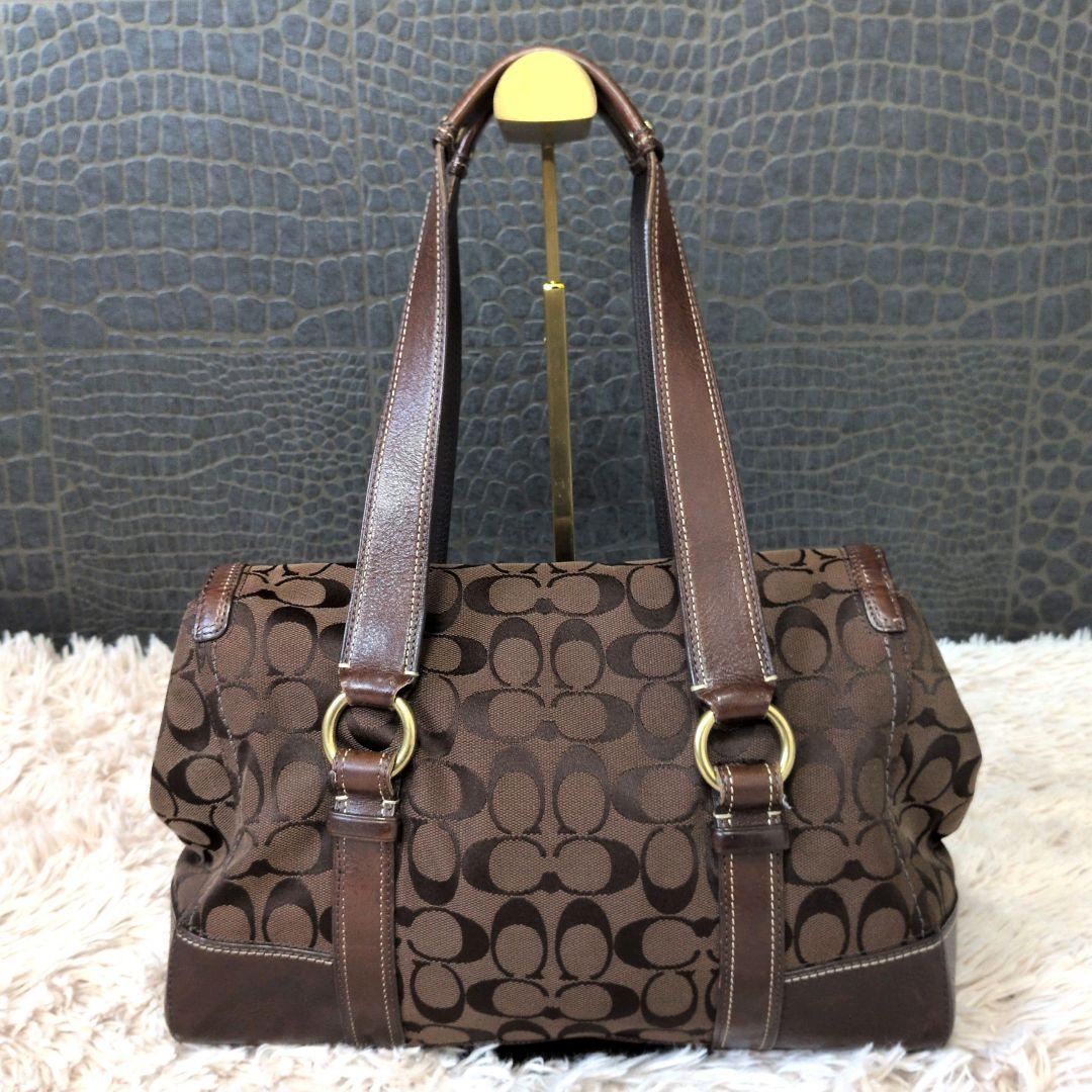 【希少】Vintage Coach Tote Bag Turn Lock Y2K