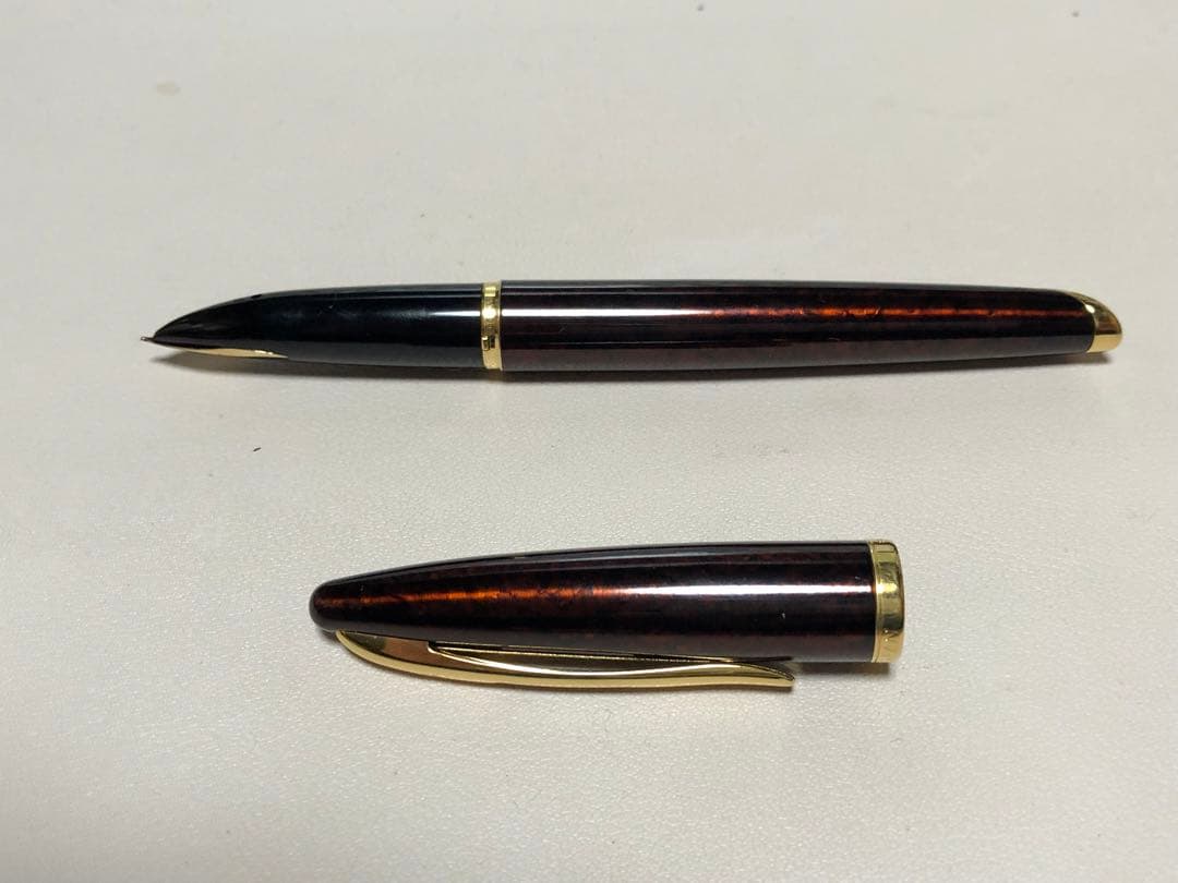 WATERMAN ウォーターマン カレン 万年筆 アンバーシマー 美品