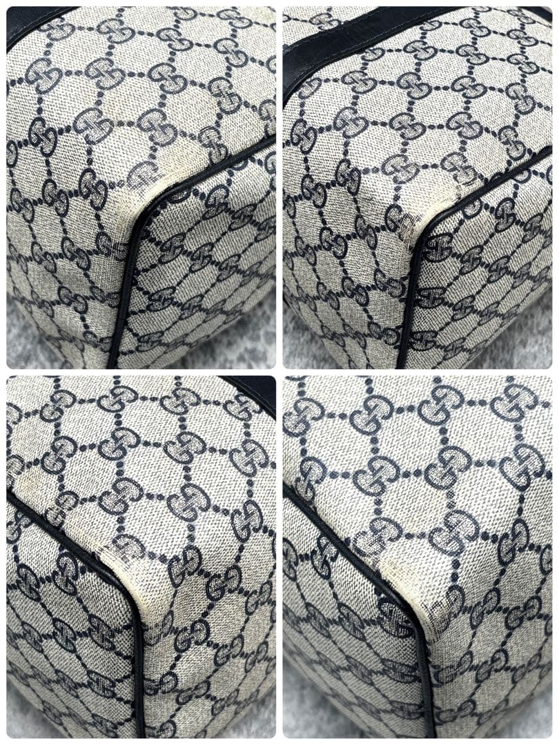 ✨極美品✨GUCCI シェリーライン GG ボストンバッグ レザー ネイビー
