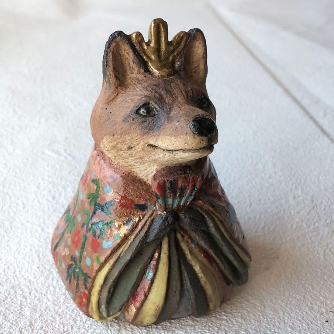 狐の雛人形3 陶器製　伝統的スタイル