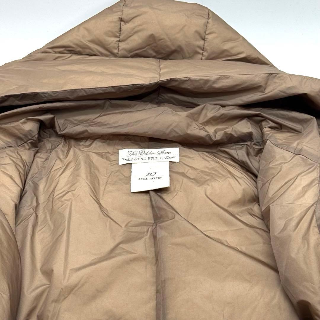 美品　レミレリーフ　ブラウン フーディダウンジャケット ダウン90% サイズF