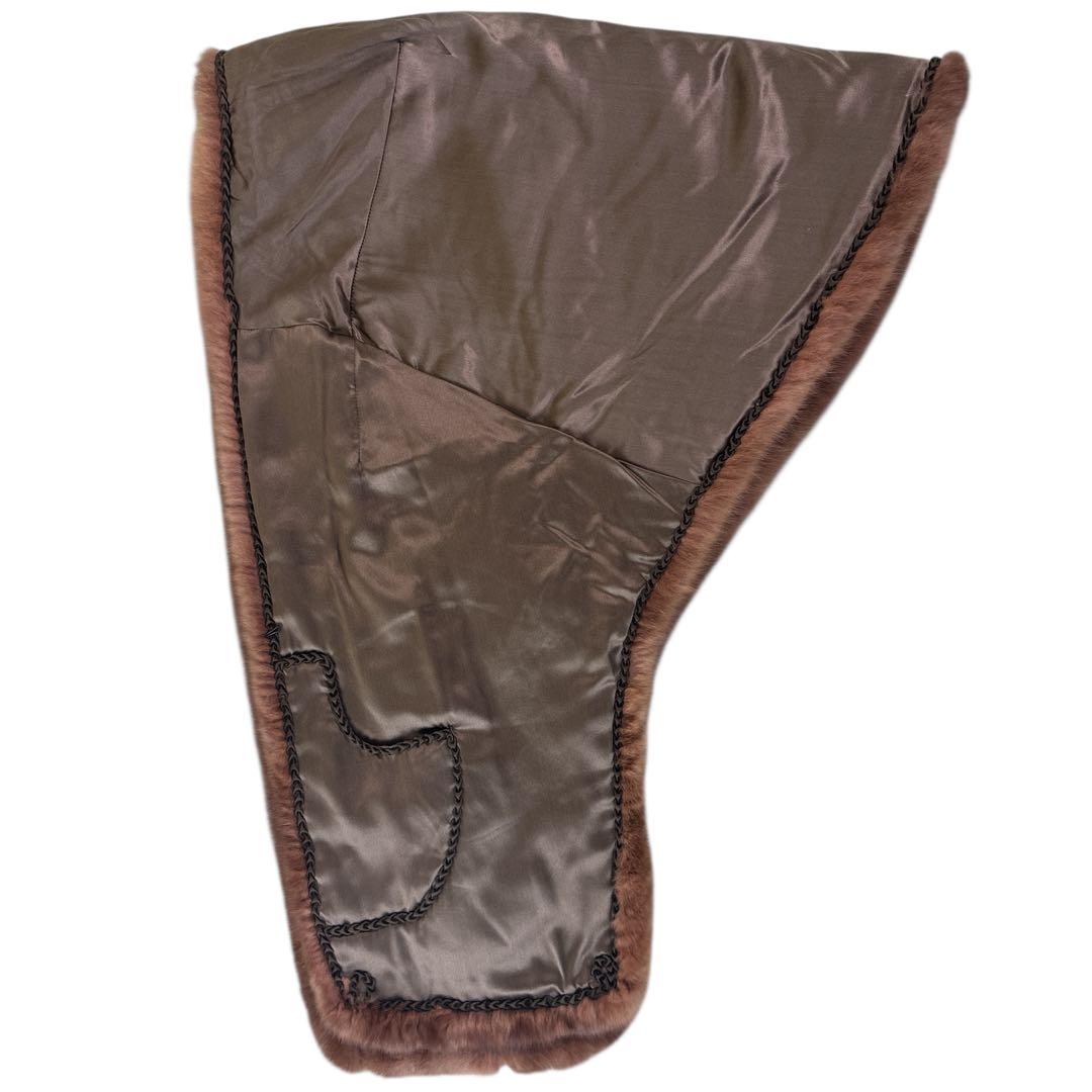 【極美品】リアルセーブルファー　ショール　ストール　大判　ブラウン　レディース