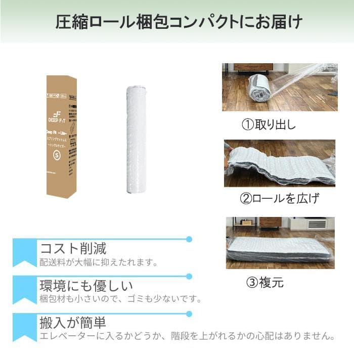 シングルマットレス 通気 硬め 23cm 竹炭 新品 腰痛 体圧波型ウレタン