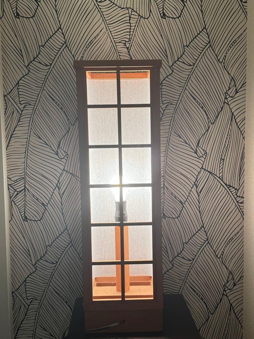 南部細目組紋様組子細工　行燈フロアライト