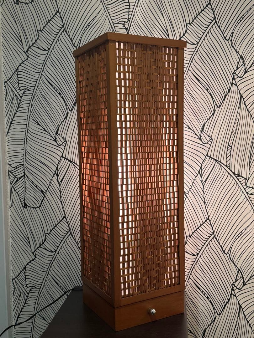 南部細目組紋様組子細工　行燈フロアライト