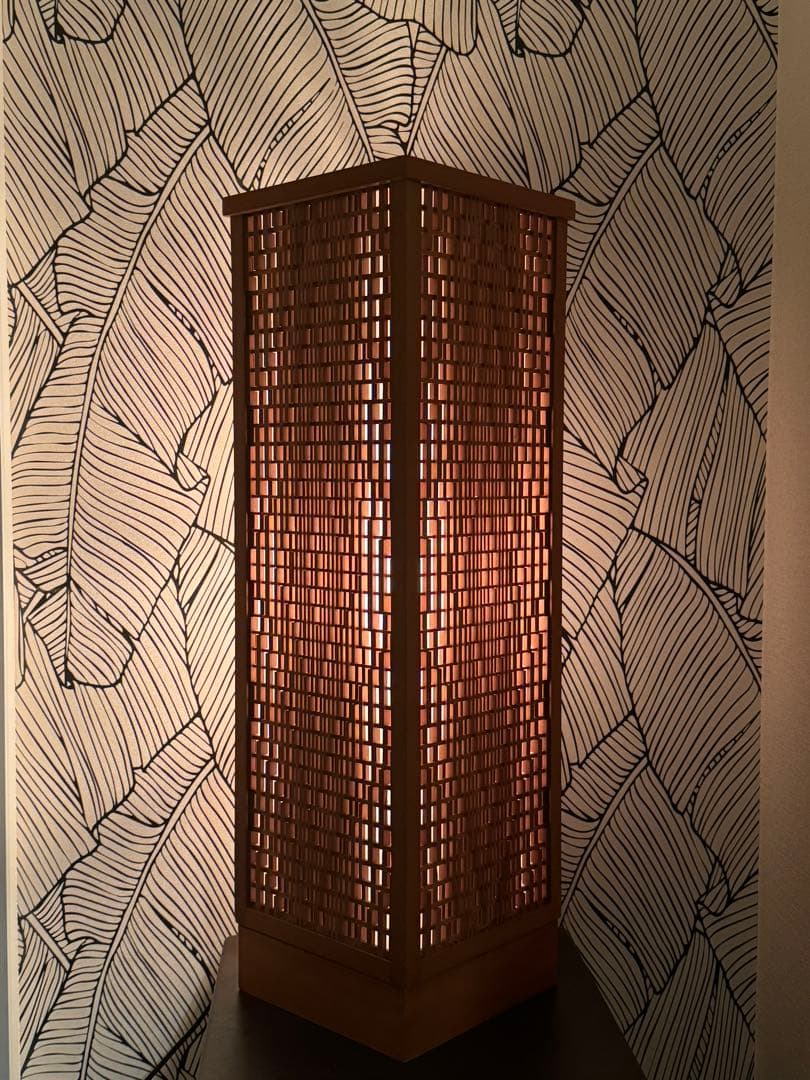 南部細目組紋様組子細工　行燈フロアライト