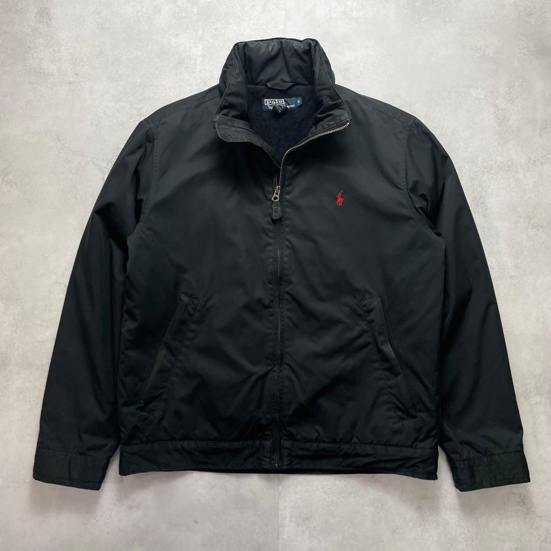 希少✨90s ポロラルフローレン スイングトップ 裏ボア ポニー刺繍 黒 M相当