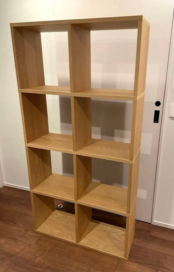 無印良品 MUJI スタッキングシェルフセット・4段×２列・オーク材