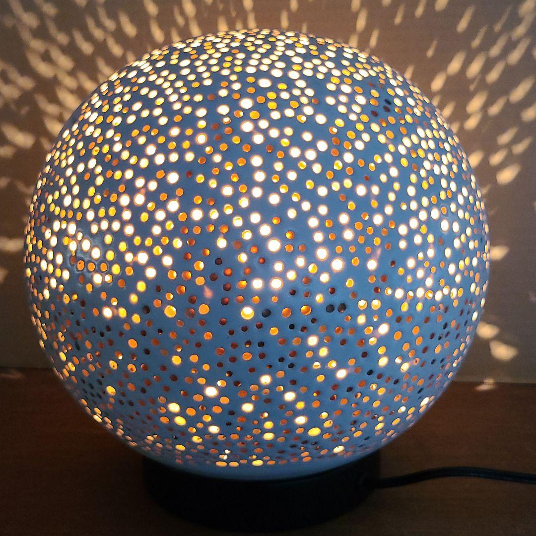 信楽焼 屋内灯 丸 大 高さ２７cm