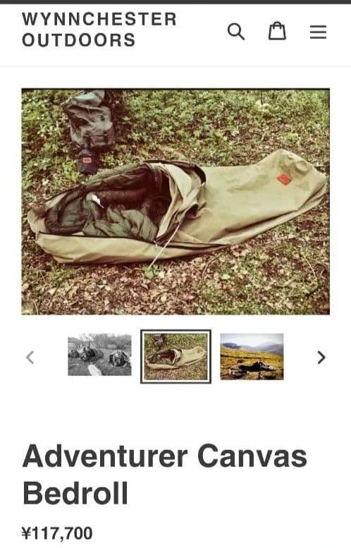 新品☆Adventurer Canvas Bedroll WYNNCHESTER