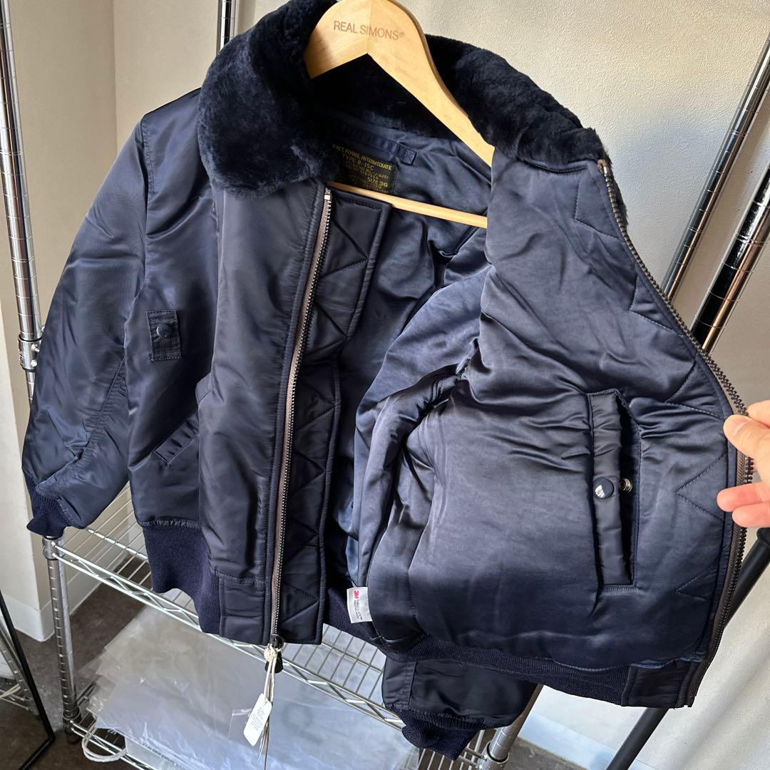 Sサイズ50s復刻ネイビー フライトジャケット TYPE B-15C青い
