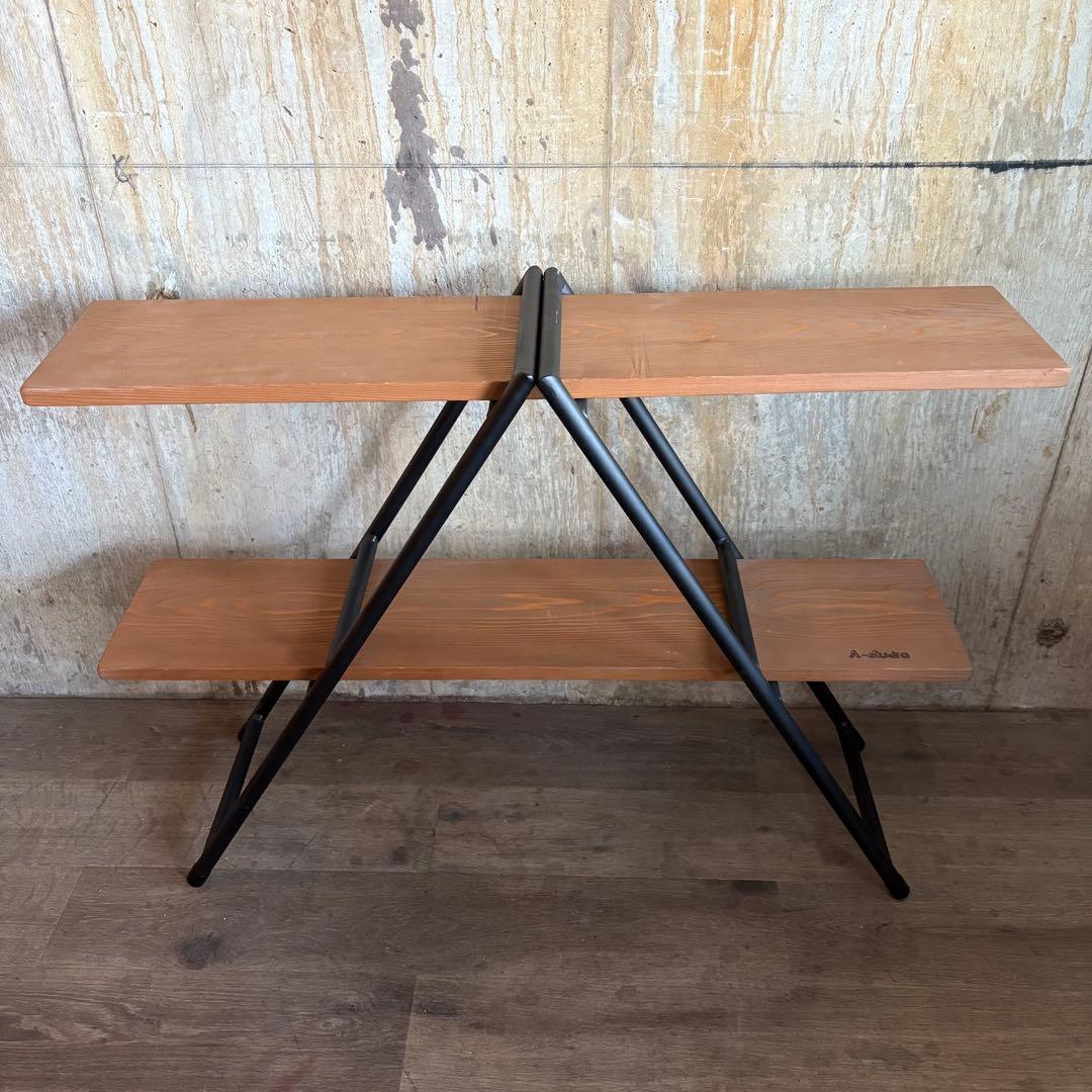A-studio アイアン×木材　インダストリアル　オープンシェルフ　2段