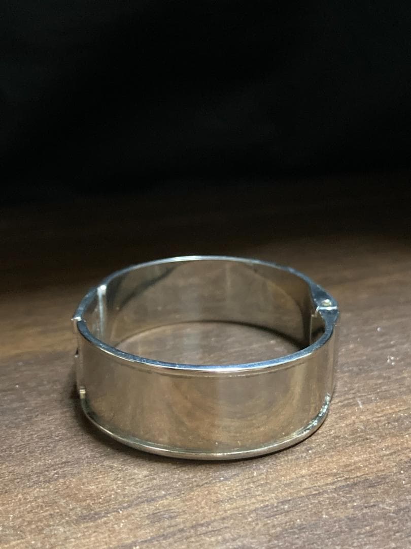 美品 GUCCI グッチ バングル ブレスレット シルバー メタル Gロゴ