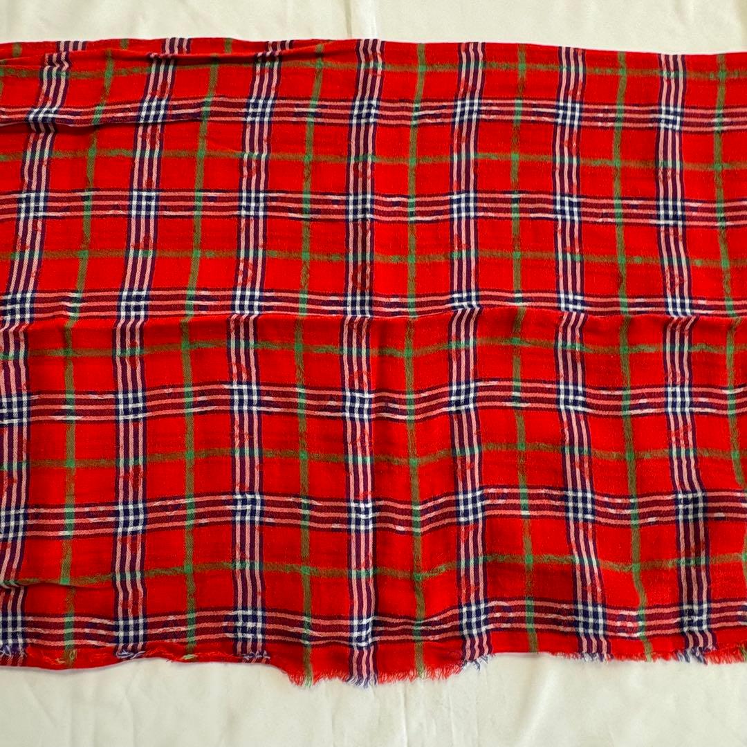 ルイヴィトン　マサイチェック ストール　レッド