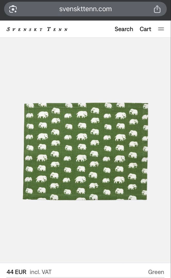 Svenskt Tenn Tablett Elefant グリーン