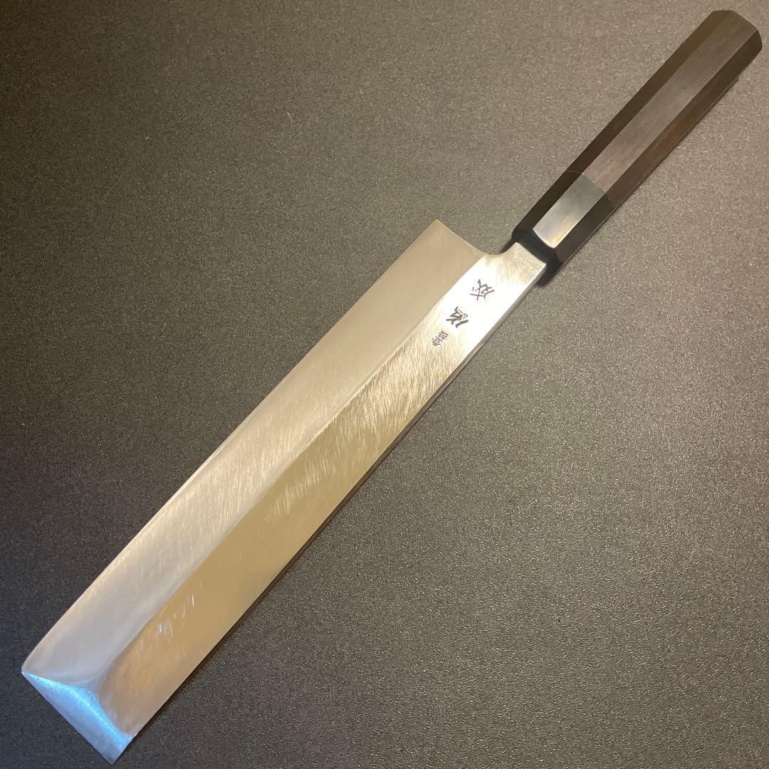 スケナリ　佑成　本焼　薄刃　和包丁　刃渡り243mm 8寸　　黒檀八角柄