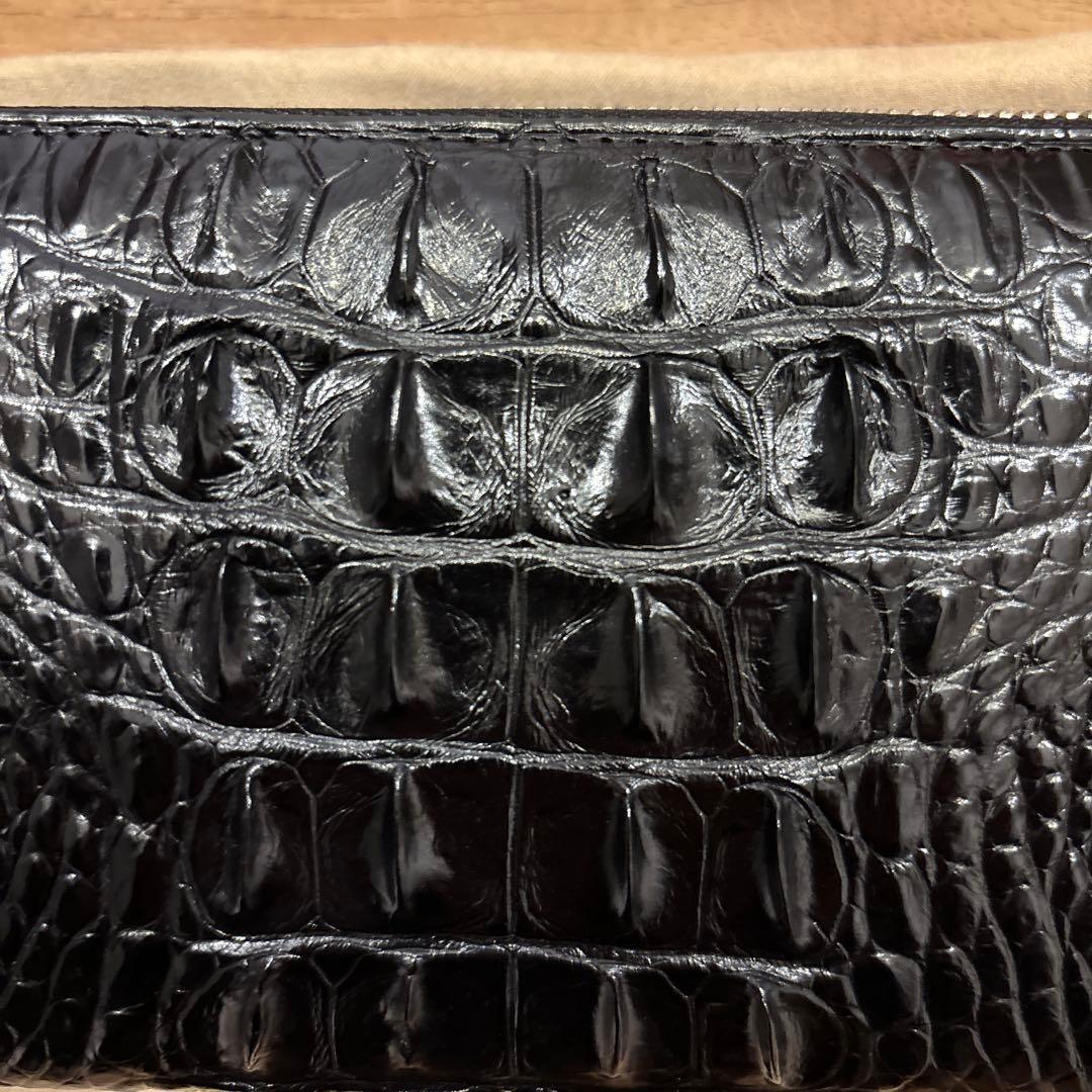 本物クロコダイル 長財布 1枚革 ダブルジップ ダブルファスナー