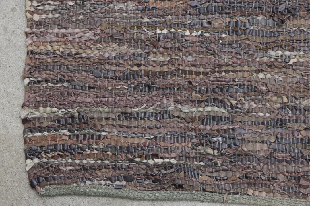 レザー 牛革 編み込み ラグ マット 絨毯 敷物 カーペット ヴィンテージ