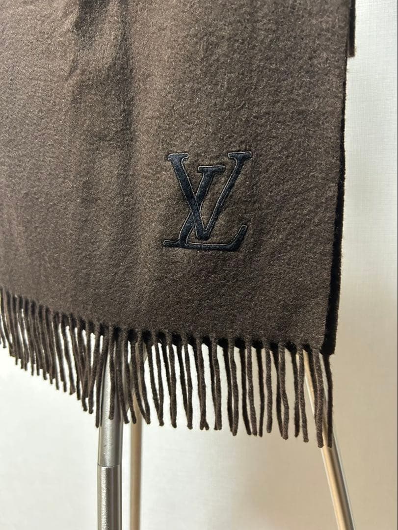 正規保証Louis Vuitton ブラウン カシミヤ マフラー