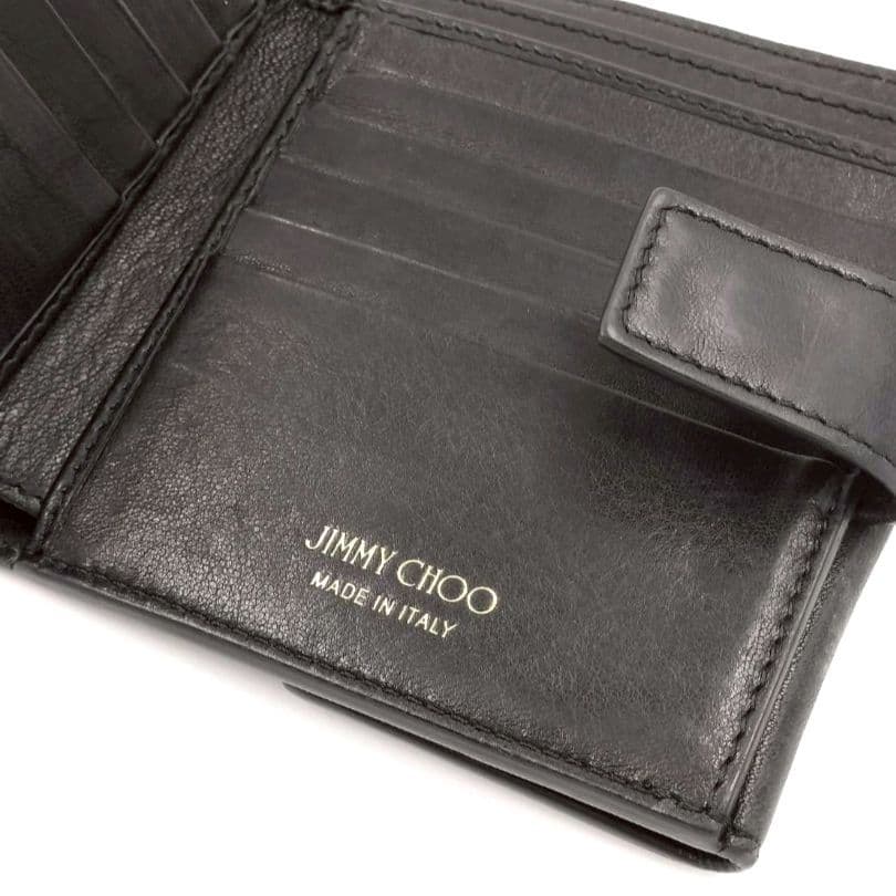 正規タグ JIMMY CHOO ジミーチュ スタースタッズ 二つ折り財布 本革