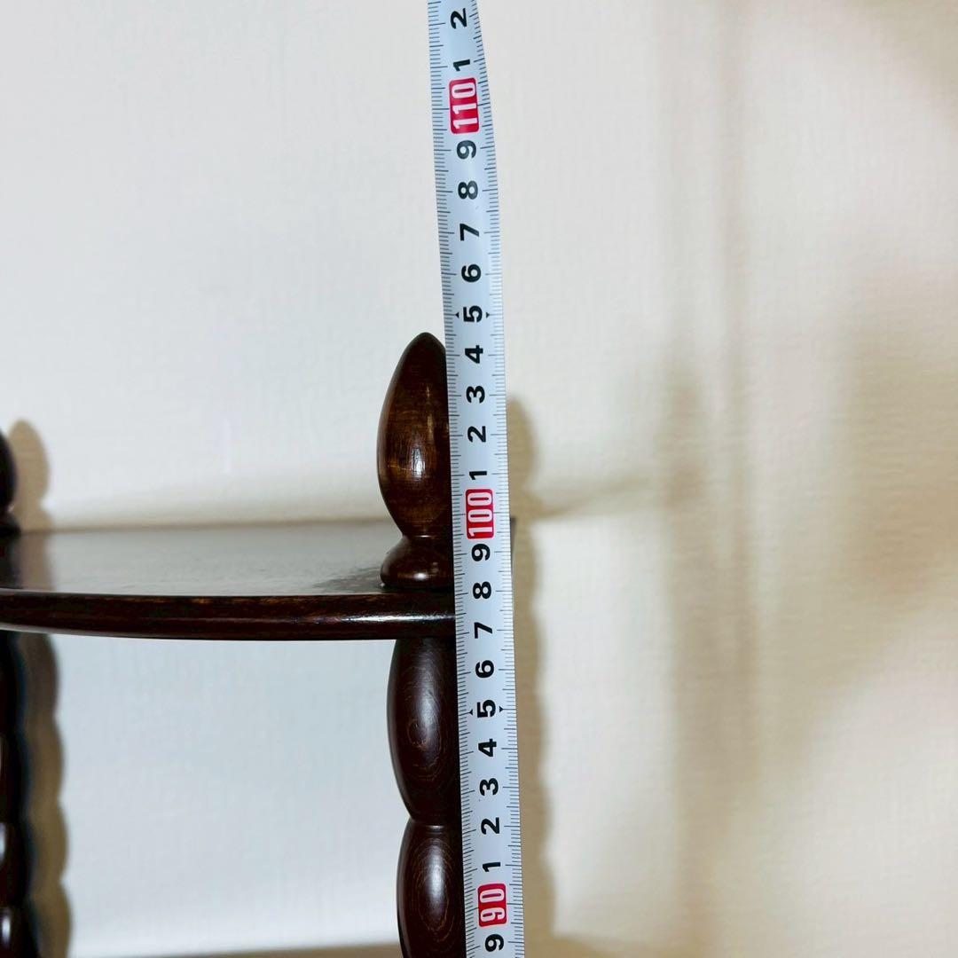 木製 コーナーラック 棚 飾り棚 4段 三角ラック 古家具 ビンテージ