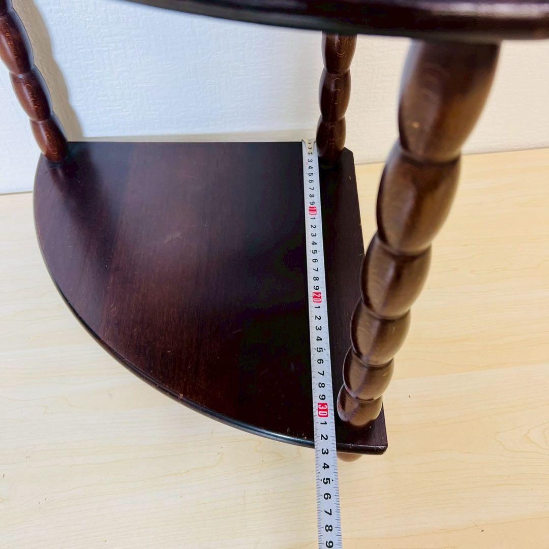 木製 コーナーラック 棚 飾り棚 4段 三角ラック 古家具 ビンテージ