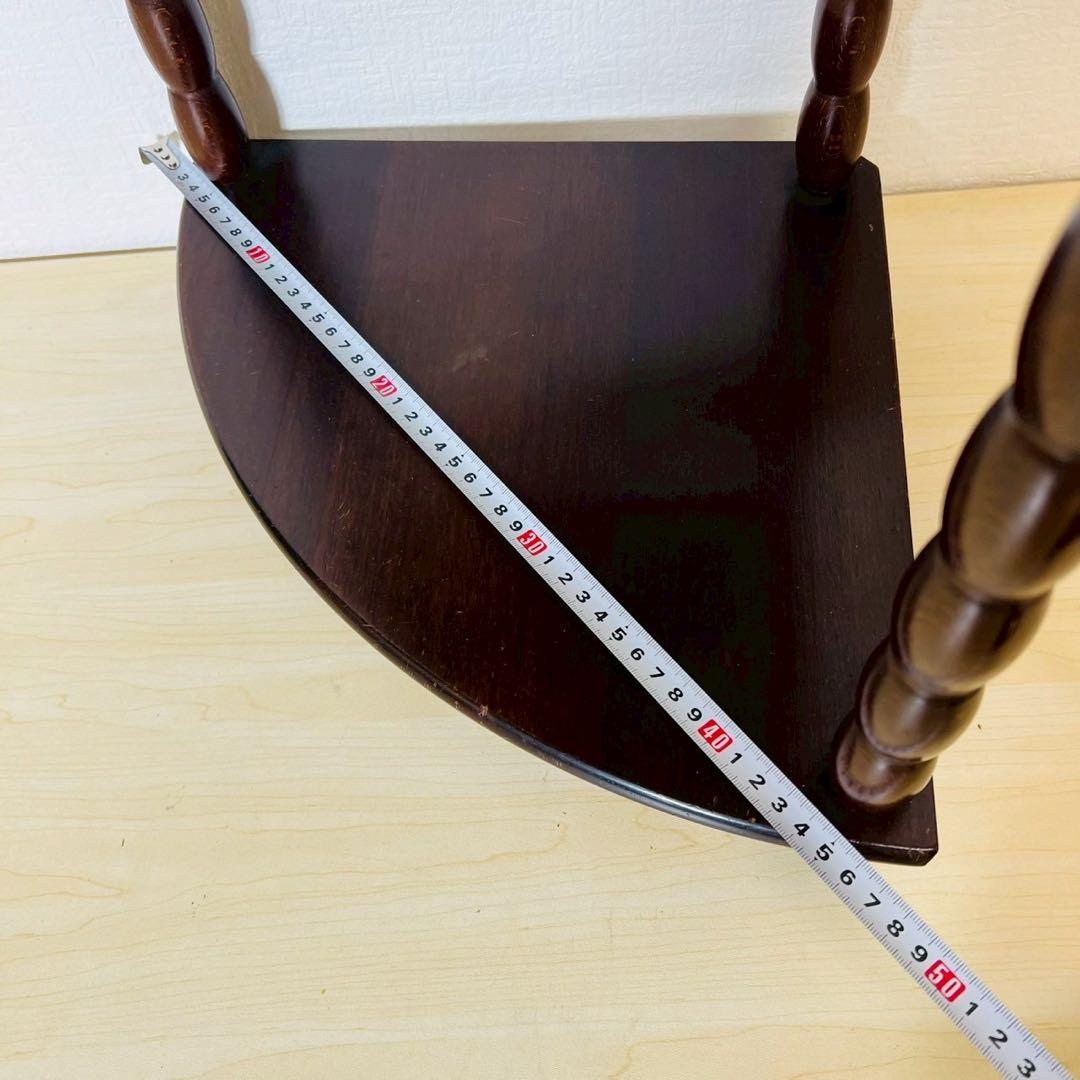 木製 コーナーラック 棚 飾り棚 4段 三角ラック 古家具 ビンテージ