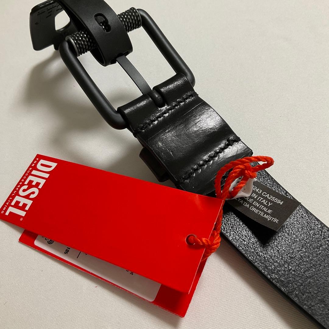 新品　ディーゼル　ベルト 90　X09396　B-DAVE Ⅱ　メタリックDロゴ