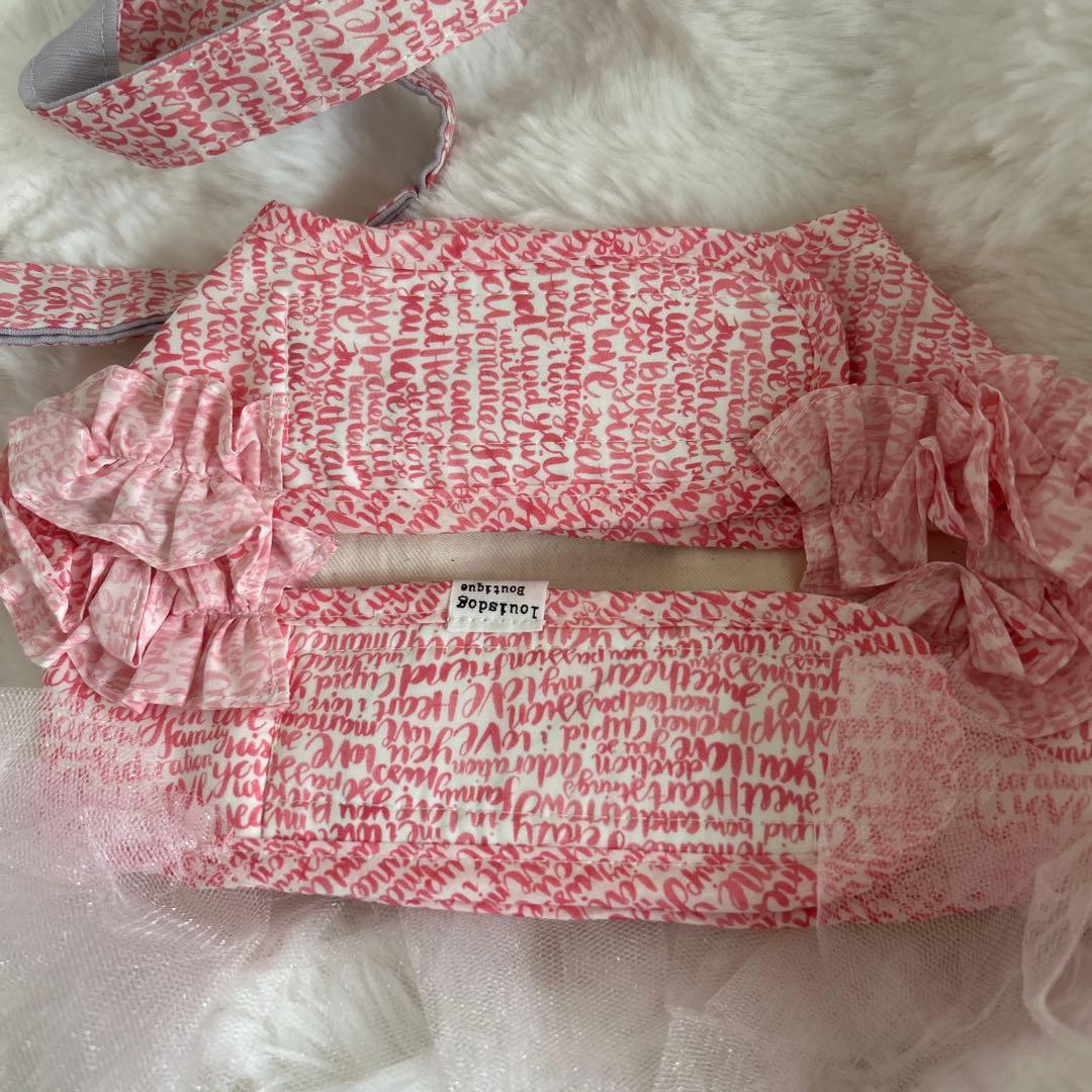 louisdog ピンク文字柄チュールハーネス　リード付き　Ｌサイズ