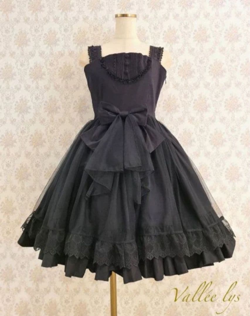 ジャンパースカート 黒 Vallée lys ATELIER PIERROT