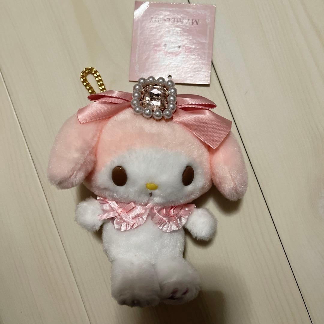 【タグ付き、未使用】マイメロディ ぬいぐるみキーホルダー　きらめきビジュー