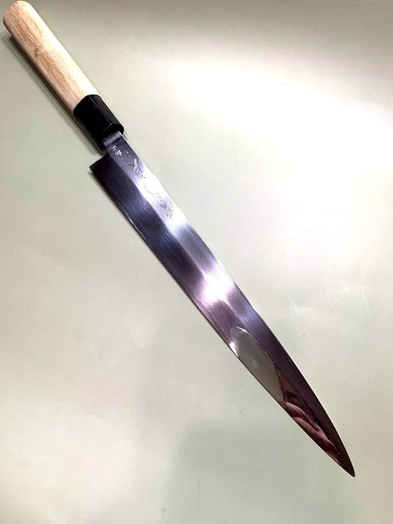 源菊虎　柳刃包丁　最上　本鍛錬　刃渡り26cm