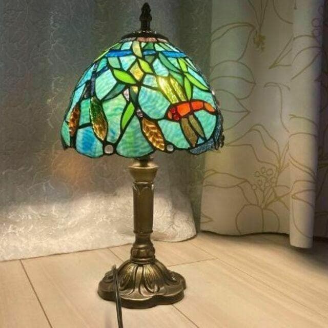 ステンドグラス　ティファニーランプ⭐︎グリーン⭐︎とんぼ