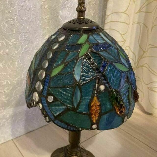 ステンドグラス　ティファニーランプ⭐︎グリーン⭐︎とんぼ