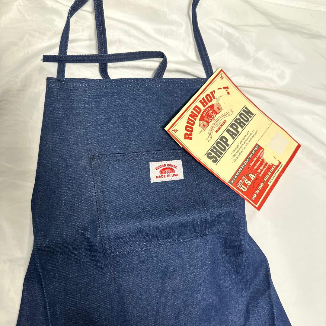新品　希少　アメリカ製　タグ付き　ラウンドハウス インディゴ　エプロン