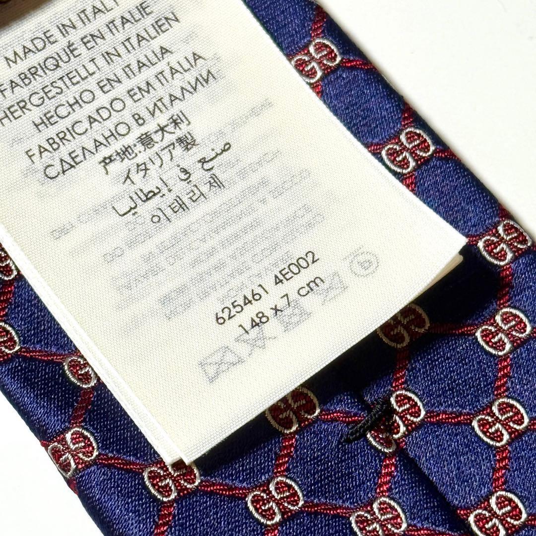 【未使用】 GUCCI グッチ GG柄 ネイビー系 ネクタイ ナロータイ tie