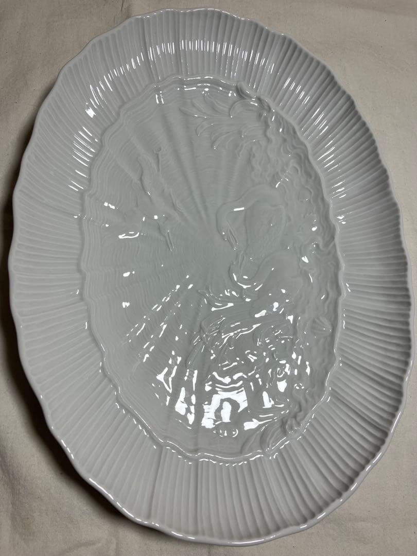 マイセン　マキシムドパリスワン　スワンホワイト オーバル　白鳥　レリーフ