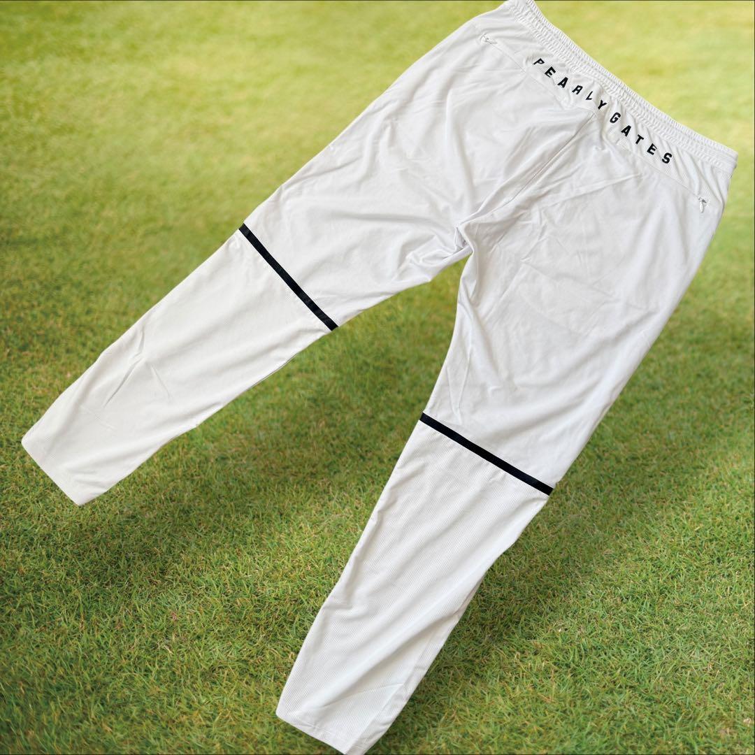 パーリーゲイツ　パンツ　白　黒　L〜XL相当 ホワイト　ドライ　ストレッチ　5