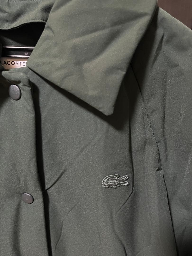 LACOSTE ダークグリーン ロングジャケット　襟取り外し可