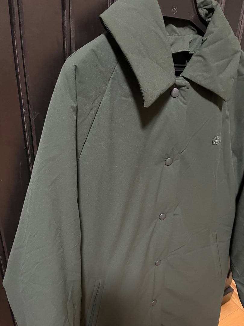 LACOSTE ダークグリーン ロングジャケット　襟取り外し可