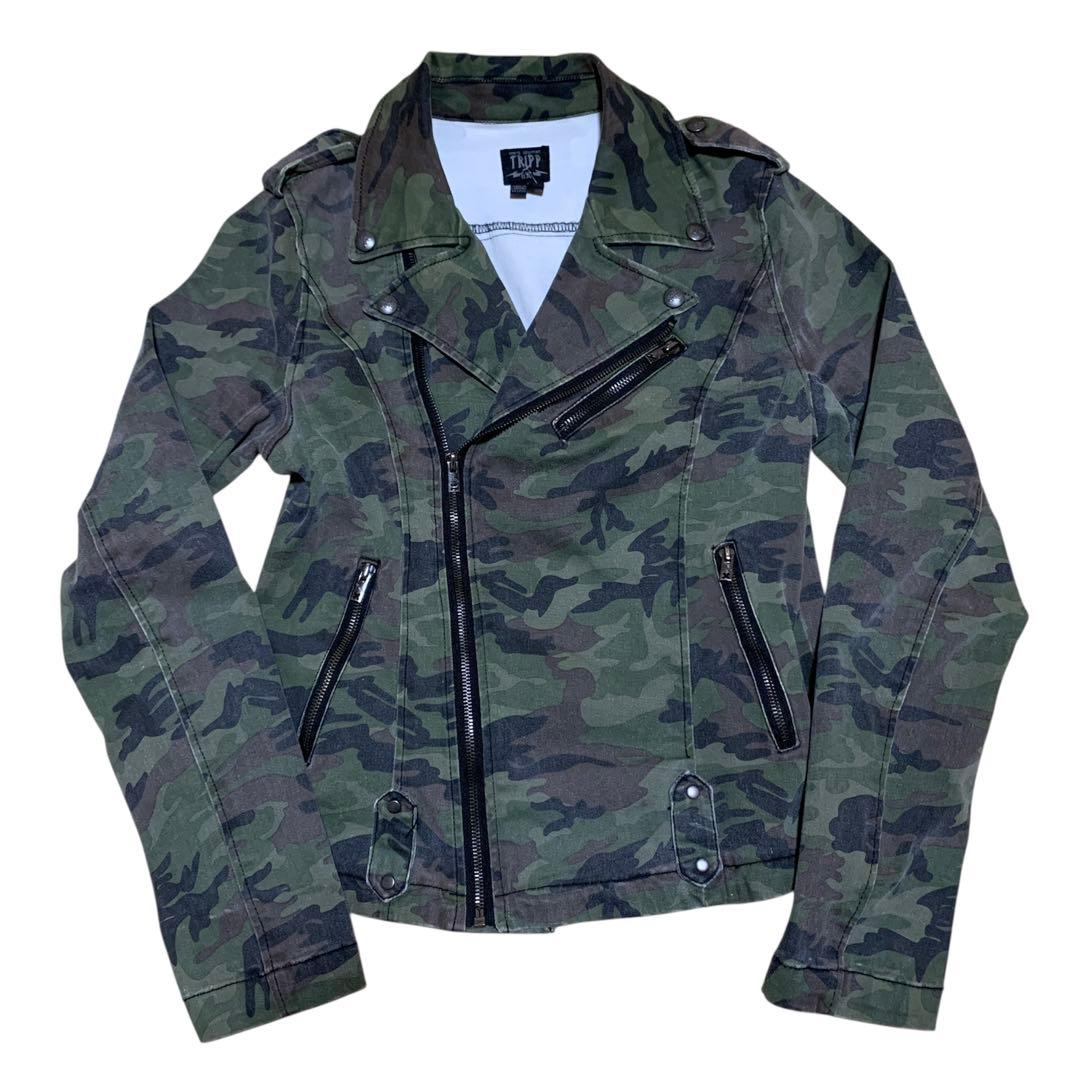 【激レア】TRIPP 迷彩 ライダースジャケット y2k ミリタリー アウター