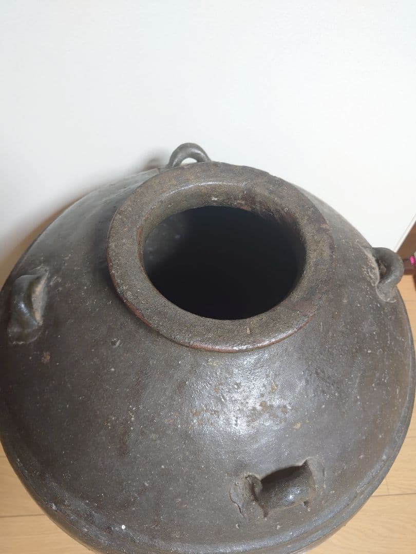 備前焼（古備前）四っ耳付き　陶器　 大瓶 超特大壺 引き取り限定