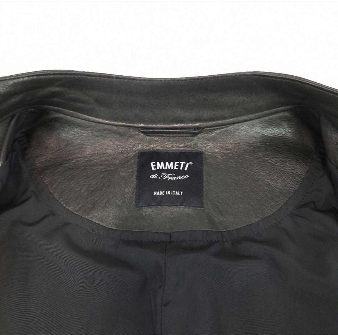 EMMETI　ラムレザー　シングルライダース　JURI　ブラック　46 M