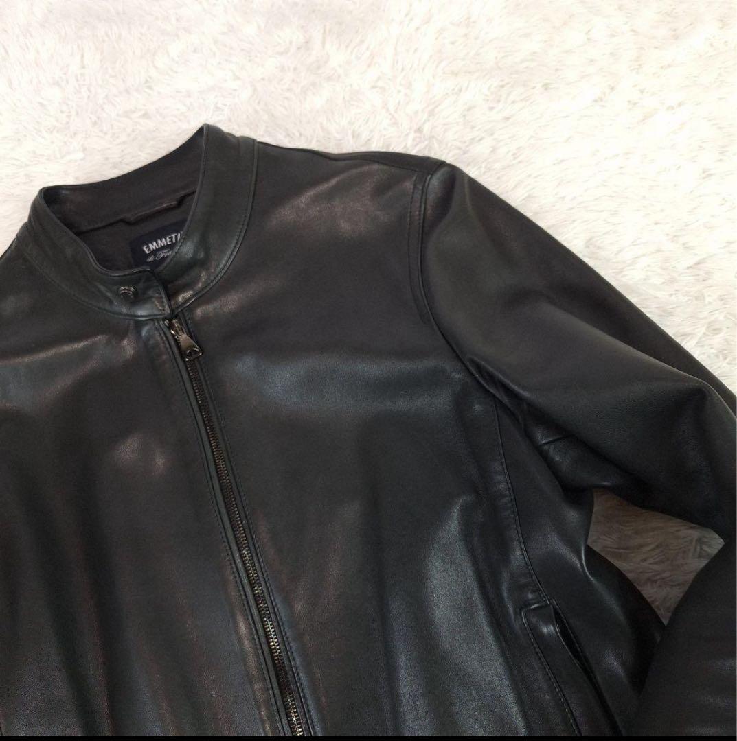 EMMETI　ラムレザー　シングルライダース　JURI　ブラック　46 M